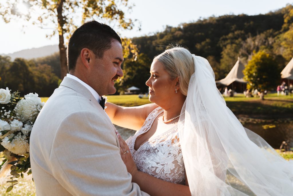 bride & groom sunset